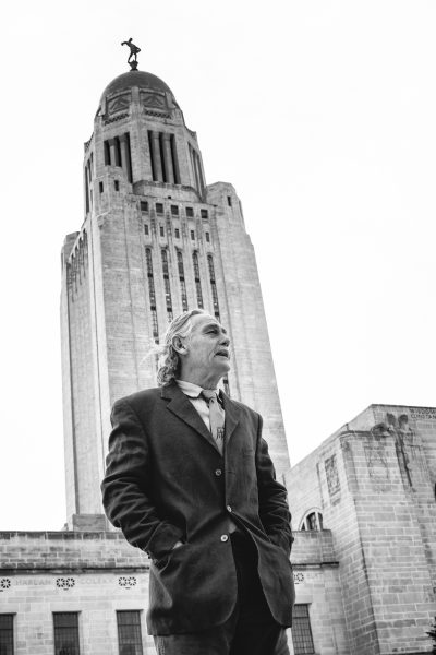 Bill Hawkins standing in front of capitol building 