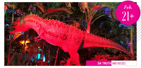 Red daspletosaur from Dino Uproar at Lauritzen Gardens 