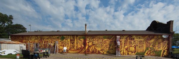 On the south side of Dinker's Bar & Grill, artists began work on the Polish Mural Project during the summer.