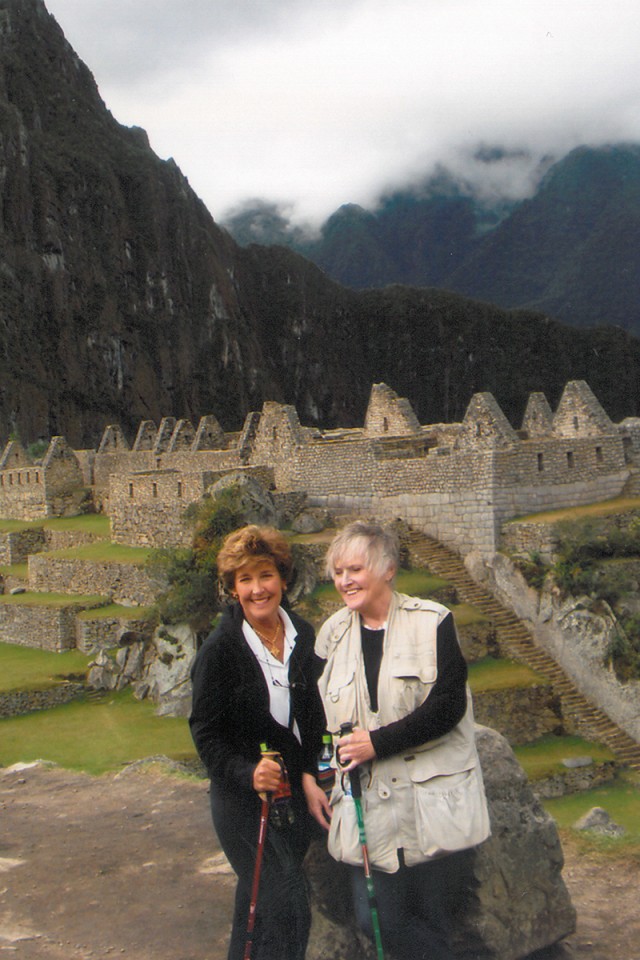 Ongert with a friend in Machu Picchu. Photo provided by Sharon Ongert.