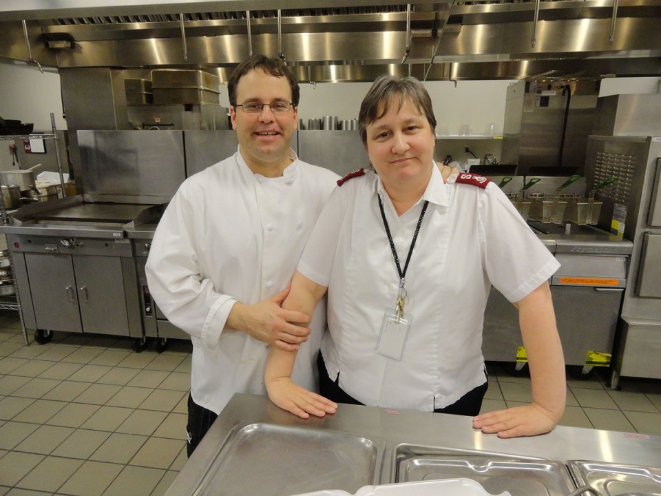 Chef Kevin Newlin and Major Catherine Thielke of The Salvation Army KROC Center.