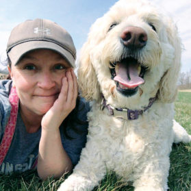 writer Lisa Lukecart and dog Izzy