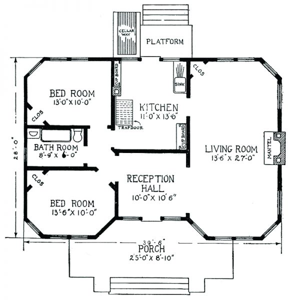 Floor plan of Sears Model Home