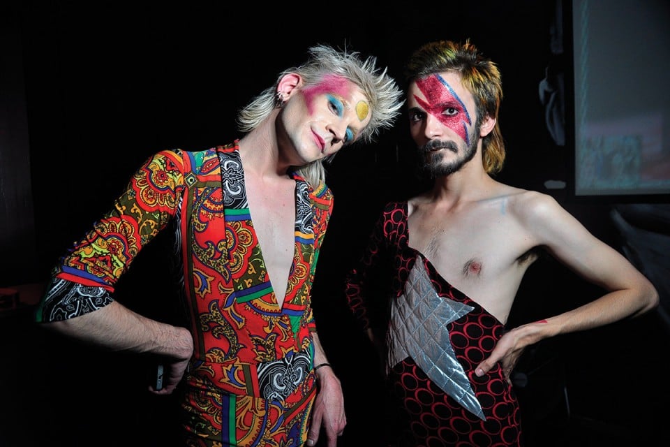 Steffan and Wassberger at their David Bowie tribute party