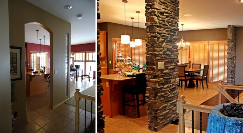 Before & After of the Foyer.